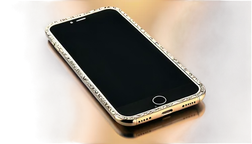 iPhone, smartphone, sleek design, silver frame, black screen, apple logo, home button, volume buttons, charging port, earphone jack, glass back, metallic edges, reflective surface, 3/4 composition, sh