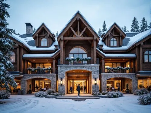 beautiful home,luxury home,snowed in,winter wonderland,winter house,dreamhouse,snow house,house in the mountains,chalet,alpine style,mansion,winterplace,luxury property,house in mountains,large home,crib,country estate,two story house,snow roof,gingerbread house