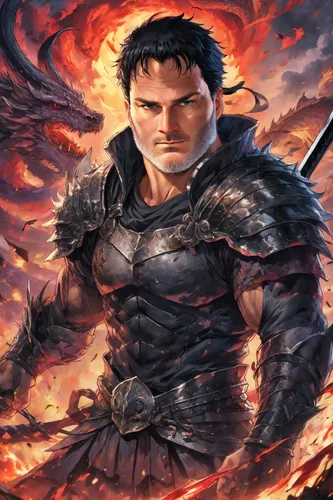 the archangel,archangel,daemon,dragon li,heroic fantasy,uriel,griffin,fire angel,dark angel,black dragon,tiberius,vane,dragon slayer,drago milenario,fire background,fantasy warrior,great wall wingle,centurion,black angel,angry man,Digital Art,Anime