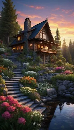 house in mountains,home landscape,house in the mountains,summer cottage,house in the forest,the cabin in the mountains,beautiful home,cottage,house with lake,dreamhouse,wooden house,forest house,landscape background,lonely house,roof landscape,country cottage,house by the water,log home,country house,beautiful landscape,Conceptual Art,Sci-Fi,Sci-Fi 02