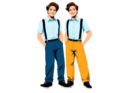 boys fashion,animated cartoon,men clothes,suit trousers,retro cartoon people,aa,trousers,two color combination,duplicate,clone jesionolistny,fashion vector,cartoon people,police uniforms,jonas brother,blue-collar worker,school uniform,sewing pattern girls,suspenders,sakana,cleanup,Illustration,American Style,American Style 07