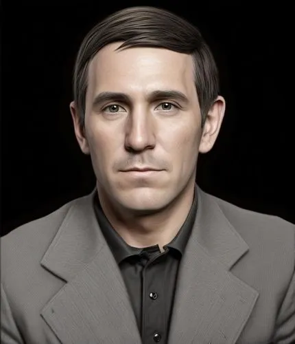 a person in a suit with a black background,caviezel,malzberg,fitton,ferrazzi,shapiro,ceaucescu,Common,Common,Natural