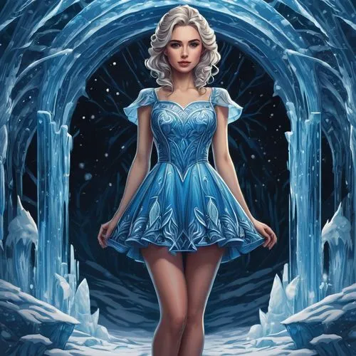 the snow queen,ice queen,ice princess,white rose snow queen,elsa,cinderella,Illustration,Realistic Fantasy,Realistic Fantasy 25