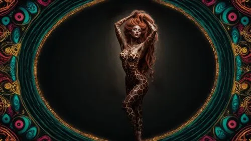 Tribal background,art nouveau frame,mirror of souls,bodypainting,copper frame,voodoo woman,cirque du soleil,dryad,art nouveau frames,art nouveau,rusalka,hoop (rhythmic gymnastics),the mirror,decorativ