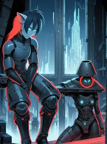 karai,motoko,automatons,peni,rinzler,lagann,Conceptual Art,Oil color,Oil Color 13