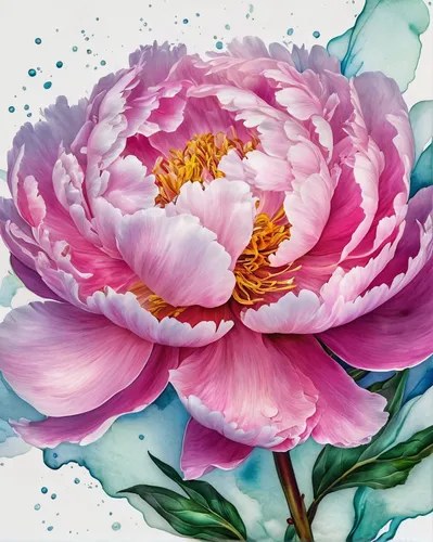 Imagine a peony tattoo with a watercolor effect, representing fluidity and beauty.,peony,pink peony,peony pink,chinese peony,peonies,flower painting,common peony,peony bouquet,watercolor floral backgr