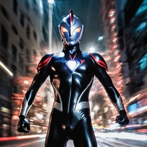 Ultraman Tiga wearing a handsome black suit,magneto-optical drive,magneto-optical disk,steel man,ironman,nova,iron mask hero,suit actor,superhero background,silver arrow,electro,awesome arrow,marvel c