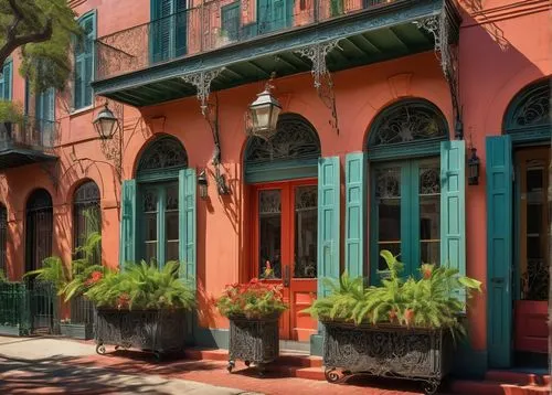 french quarters,mizner,brownstones,new orleans,rowhouses,ybor,neworleans,bienville,dumaine,colorful facade,marigny,row houses,nola,townhouses,coconut grove,beautiful buildings,rowhouse,italianate,fernandina,key west,Illustration,Black and White,Black and White 25