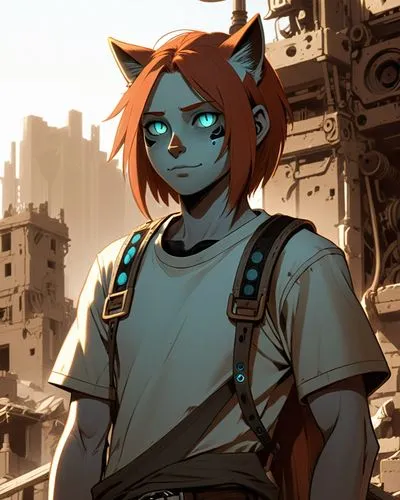 karnak,sakazaki,firecat,postapocalyptic,tirona,adventurer,Conceptual Art,Sci-Fi,Sci-Fi 17