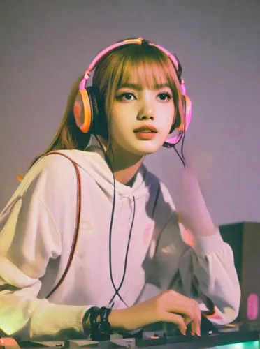 headphone,headset,sujeonggwa,sakura,disc jockey,earphone,disk jockey,listening to music,headphones,wireless headset,girl at the computer,mogra,earphones,momo,dj,stream,disapprove,streaming,listening,s