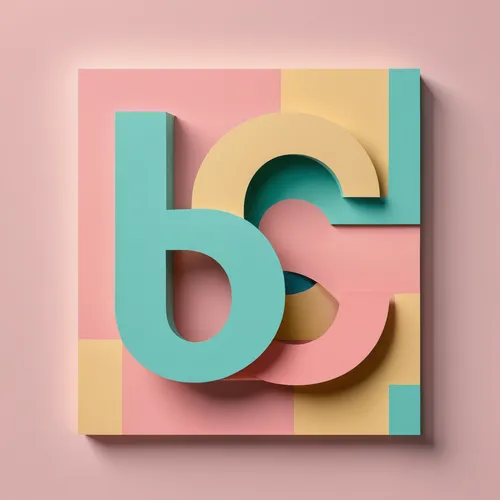 Modern typography with a pastel color palette,letter b,airbnb logo,dribbble icon,letter blocks,dribbble logo,dribbble,b3d,airbnb icon,typography,decorative letters,wooden letters,wood type,baby blocks