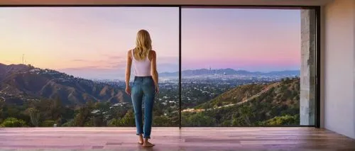 with a view,window view,big window,vistas,widescreen,hollywood sign,girl in a long,viewpoint,panoramic views,window to the world,scenic view,overlooking,framed,vista,ventana,overlook,vertigo,glass window,glass wall,the horizon,Conceptual Art,Sci-Fi,Sci-Fi 12