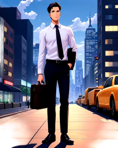 white-collar worker,businessman,business man,business angel,black businessman,briefcase,businessperson,stock broker,standing man,stock exchange broker,ceo,business bag,business world,animated cartoon,business,businessmen,office worker,bookkeeper,concierge,bellboy,Illustration,Japanese style,Japanese Style 03