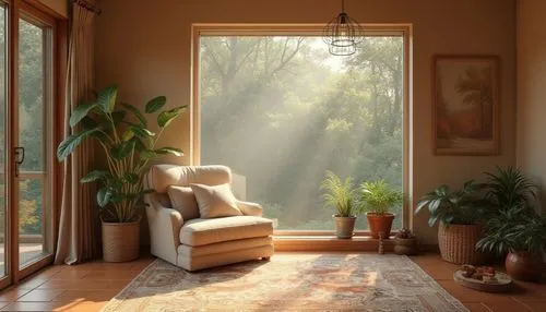 sunroom,morning light,window curtain,sitting room,home landscape,sunrays,therapy room,sunbeams,light rays,home interior,sun rays,livingroom,home corner,alcove,morning sun,solarium,window seat,living room,interior decor,houseplants,Photography,General,Realistic