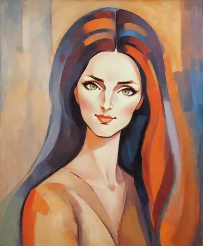 (portrait in the style of Fauvism: 1.5)+++, (Amedeo Modigliani's painting style: 1.4)+++, simplification of details and shadows due to color spots and contrasting outline, Fauvism, simplification of t