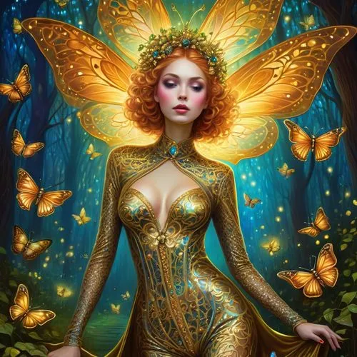 fairy peacock,golden passion flower butterfly,faerie,vanessa (butterfly),faery,julia butterfly,aurora butterfly,fairy queen,gatekeeper (butterfly),baroque angel,flower fairy,fantasy portrait,fae,fantasy art,garden fairy,fairy,gold foil mermaid,golden flowers,rosa 'the fairy,yellow butterfly,Photography,General,Commercial