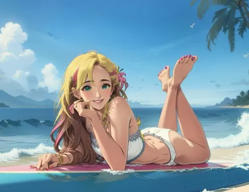 honolulu,lanikai,mugi,tsumugi kotobuki k-on,niijima,beach background,Anime,Anime,General