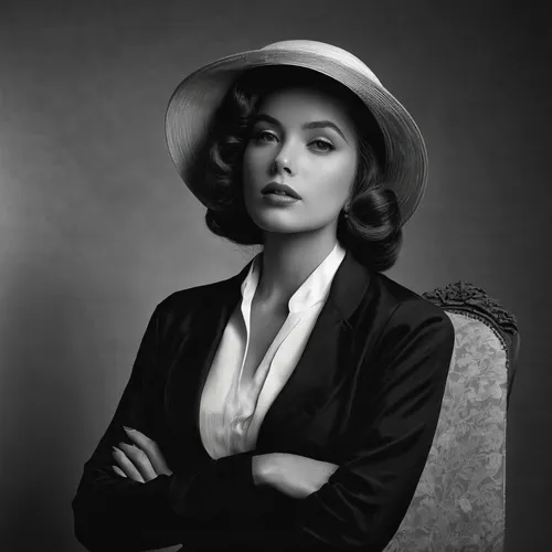 ingrid bergman,film noir,vintage female portrait,vintage woman,retro woman,gene tierney,jane russell-female,retro women,vintage women,art deco woman,hedy lamarr-hollywood,maureen o'hara - female,hat retro,1940 women,katherine hepburn,black hat,femme fatale,vintage fashion,vintage girl,panama hat,Illustration,Retro,Retro 14