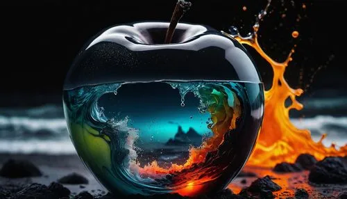 bottle fiery,splash photography,fire and water,fire background,crystal ball-photography,poured,colorful glass,glass sphere,lava flow,decanted,decanter,combustion,ferrofluid,water splash,glass mug,glass painting,open flames,flaming sambuca,photo manipulation,elemental,Photography,Artistic Photography,Artistic Photography 05