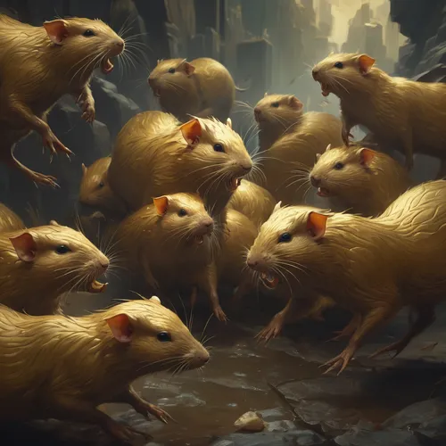 rodentia icons,rodents,many teat mice,white footed mice,rats,mice,baby rats,vintage mice,rat na,rataplan,year of the rat,ratatouille,game illustration,red backed voles,anthropomorphized animals,rat,the pied piper of hamelin,animal migration,the seven deadly sins,guinea pigs,Conceptual Art,Fantasy,Fantasy 01