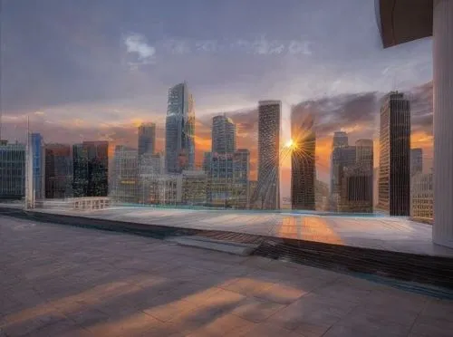 chicago skyline,skyscapers,roof top pool,sathorn,damac,brickell,difc,habtoor,dubay,infinity swimming pool,rotana,emaar,dubia,skyloft,jumeirah,penthouses,chicagoan,glass wall,swissotel,chicago,Light and shadow,Landscape,City Twilight