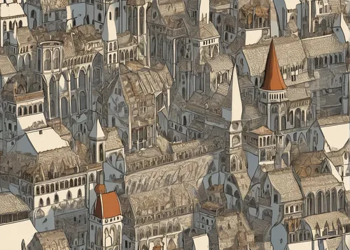 reims,notredame de paris,rouen,medieval architecture,notre-dame,townscape,amiens,church towers,notre dame,metz,medieval town,st-denis,amboise,saint michel,steeple,turrets,roofs,gothic architecture,de ville,escher village,Illustration,Realistic Fantasy,Realistic Fantasy 42