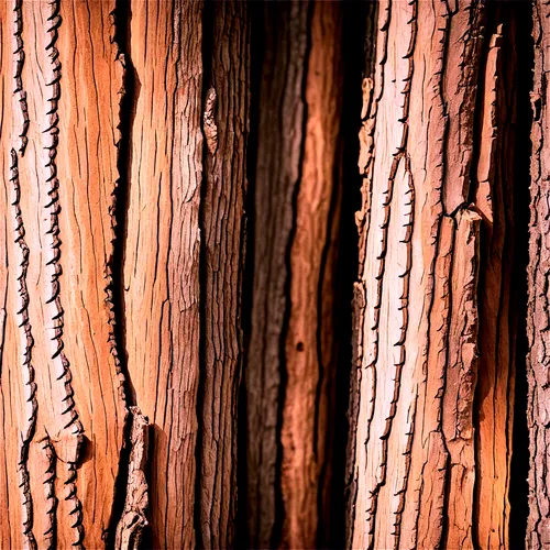 Detailed tree bark, rough texture, brown color, vertical grooves, natural patterns, close-up shot, shallow depth of field, soft lighting, warm color tone, macro photography, realistic, high-resolution