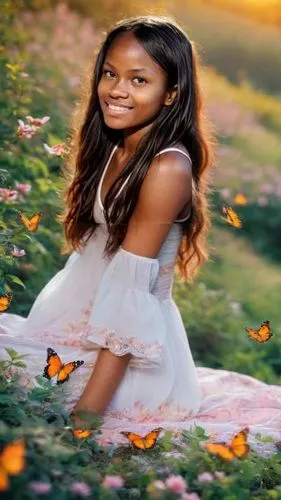 monifa,beautiful girl with flowers,girl in flowers,sarafina,reginae,akeelah