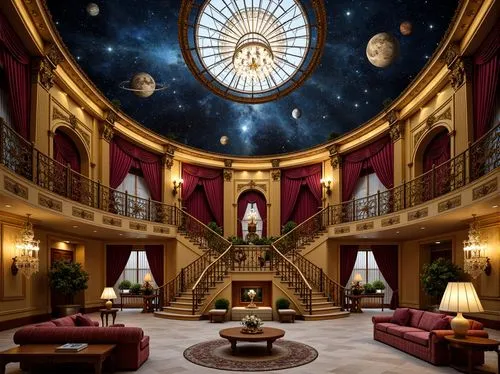 ornate room,emporium,cochere,grandeur,entrance hall,luxury hotel,ballroom,opulently,victorian room,opulence,musical dome,lobby,royal interior,hotel lobby,marble palace,europe palace,ballrooms,hotel hall,opulent,circular staircase