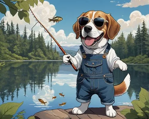 beagador,beagle,beaglier,dog illustration,hunting dog,american foxhound,fly fishing,english foxhound,entlebucher mountain dog,bluetick coonhound,pocket beagle,treeing walker coonhound,welsh springer spaniel,fishing classes,kooikerhondje,dog hiking,polish hunting dog,working dog,coonhound,hunting dogs,Illustration,Black and White,Black and White 12