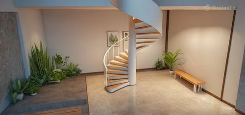 spiral stair with garden in a room
,winding staircase,spiral staircase,wooden stairs,spiral stairs,staircase,wooden stair railing,outside staircase,circular staircase,stairs,steel stairs,stairwell,sta