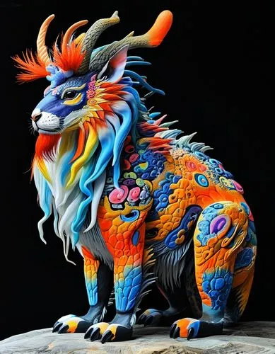 alebrije,qilin,painted dragon,gahungu,daojin,tigor