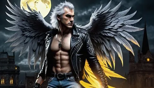 dark angel,archangel,the archangel,samael,gyrich,sephiroth,black angel,uriel,jace,fallen angel,seraph,business angel,seraphim,angel of death,raziel,shiron,zauriel,lucifer,angelman,steelheart,Illustration,American Style,American Style 14