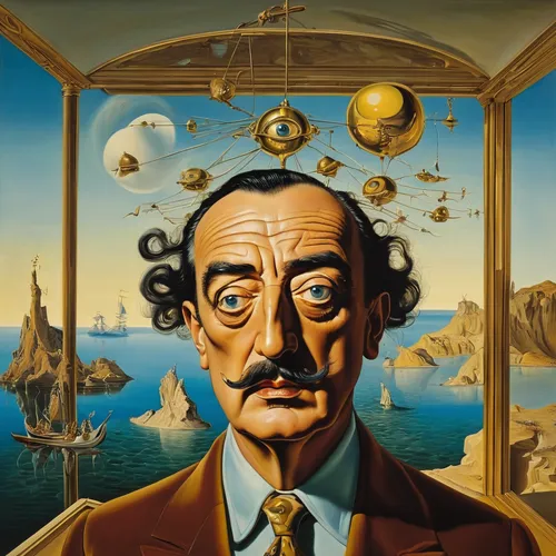 dali,el salvador dali,groucho marx,astronomer,surrealism,copernican world system,escher,theory of relativity,theoretician physician,vincent van gough,cosmos,admiral von tromp,enrico caruso,man with a computer,baron munchausen,leonardo devinci,clockmaker,self-portrait,albert einstein,italian painter,Art,Artistic Painting,Artistic Painting 20