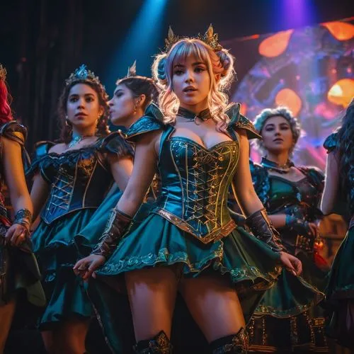 Three A gorgeous 90, 110, 50  cm super mode female dwarfs,  20 34, 22 years old each, on stage ,miss circassian,joint dolls,neo-burlesque,the carnival of venice,burlesque,danse macabre,circus show,bal