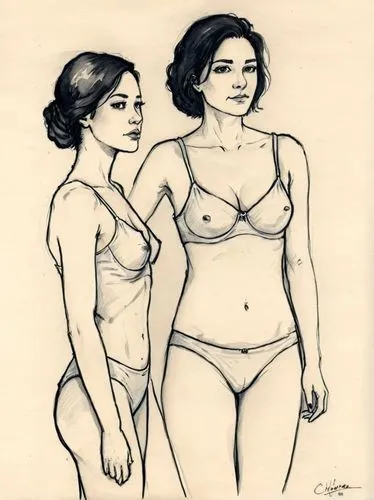 chicanas,burkinabes,female swimmer,summer line art,bathers,mujeres,Illustration,Paper based,Paper Based 16