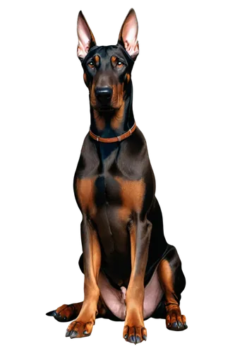 Brown Doberman, adult dog, male, floppy ears, big brown eyes, black nose, athletic build, muscular chest, strong legs, short brown coat, shiny fur, sitting, relaxed posture, gentle expression, warm li