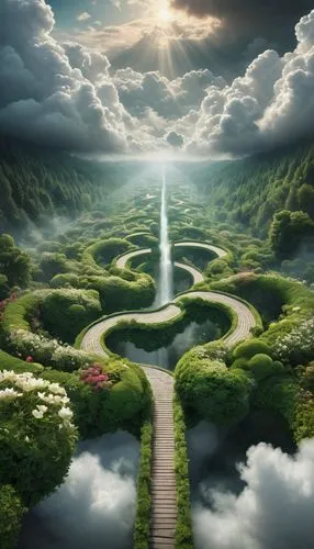 the mystical path,road of the impossible,winding road,the path,heaven gate,the way of nature,Conceptual Art,Fantasy,Fantasy 11