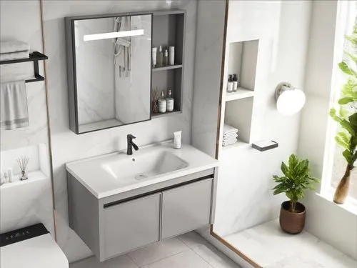 a large mirror sitting above a bathroom sink,modern minimalist bathroom,luxury bathroom,ensuite,banyo,vanities,bagno