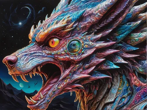 painted dragon,wyrm,dragon of earth,basilisk,black dragon,draconic,dragon,gryphon,trioceros,fantasy art,fractalius,garuda,drexel,dragon fire,dragon li,maelstrom,chondro,fire breathing dragon,gargoyle,constellation wolf,Conceptual Art,Sci-Fi,Sci-Fi 13