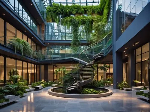 atriums,atrium,wintergarden,biopiracy,titanum,modern office,plant tunnel,embl,biopolis,helix,spiral staircase,winter garden,dna helix,sky ladder plant,biospheres,biophilia,benaroya,biotechnology research institute,climbing garden,tree top path,Conceptual Art,Sci-Fi,Sci-Fi 16