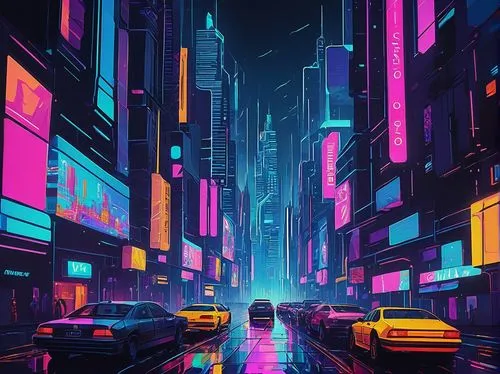 colorful city,cyberpunk,neon arrows,neon,cityscape,neon lights,tokyo city,80's design,neon light,neon colors,80s,neon ghosts,city lights,shinjuku,tokyo,retro background,metropolis,urban,wallpaper,futuristic landscape,Art,Artistic Painting,Artistic Painting 05