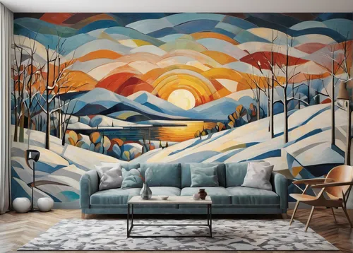 wall painting,painted wall,wall art,mural,wall decoration,wall paint,wall decor,boho art,winter landscape,painted block wall,modern decor,murals,snow landscape,interior design,winter background,wall sticker,mountain scene,meticulous painting,contemporary decor,ski resort,Art,Artistic Painting,Artistic Painting 35