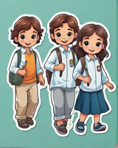 chibi kids,chibi children,kids illustration,chiquititas,aristeas,aristeidis,kawaii children,swayam,chibas,schoolchildren,stepsiblings,aristeion,schoolkids,sewing pattern girls,school children,cute cartoon image,pictures of the children,paper dolls,guayabera,school clothes,Unique,Design,Sticker