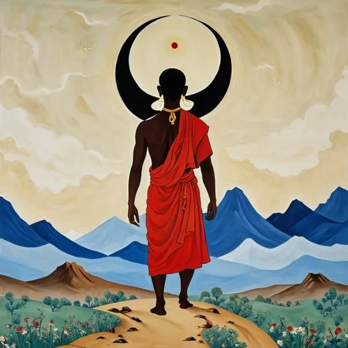 milarepa,abhidharma,khokhloma painting,vishwamitra,basaveshwara,siddharta,Art,Artistic Painting,Artistic Painting 47