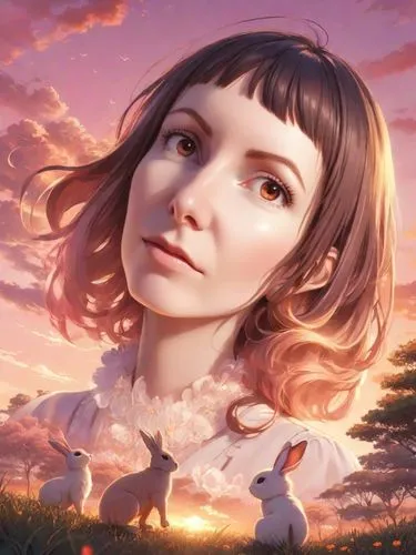 meteora,fantasy portrait,nanako,sokurov,tsvetaeva,mystical portrait of a girl,Digital Art,Anime