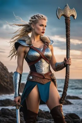 female warrior,thorhild,thundra,sandahl,antiope,krietor,hippolyta,warrior woman,shanna,thora,rafaela,sigurdardottir,jaina,kriemhild,elona,gunnhild,yavana,sophitia,strong woman,etheria,Illustration,Abstract Fantasy,Abstract Fantasy 19