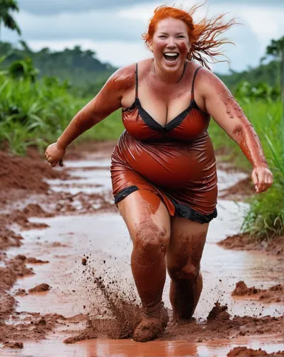 hand ist voller schlamm,mud wrestling,female runner,obstacle race,mud,mud village,cross country running,middle-distance running,long-distance running,run uphill,sprint woman,hard woman,ultramarathon,f