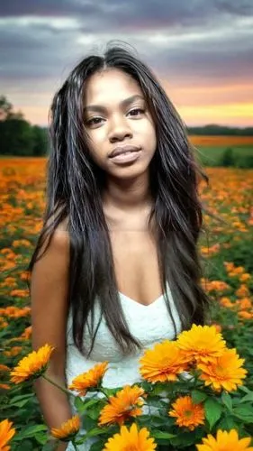 girl in flowers,flower background,lyzz flowers,wildflower,field of flowers,amerie