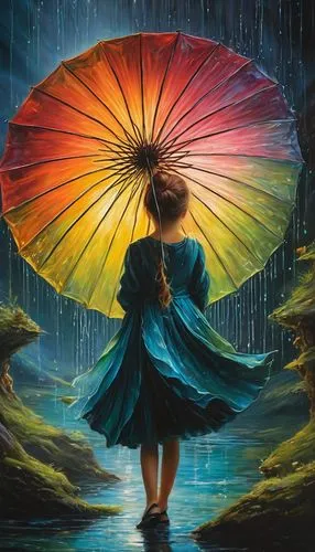 little girl with umbrella,walking in the rain,brolly,man with umbrella,umbrella,raindops,Photography,General,Fantasy